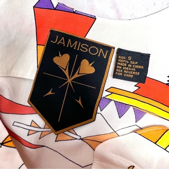 Anthropologie Jamison Colorful Aztec Ikat Silk Camisole Tank Top - Picture 7 of 7